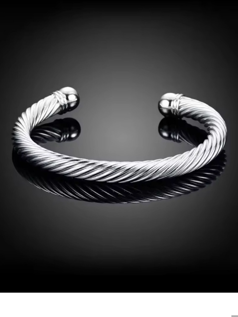 Anthropologie Silver Twisted Cable Cuff Bracelet